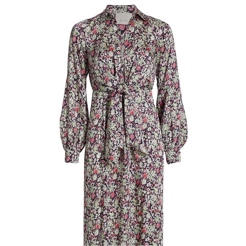 Cinq à Sept New Quin Floral Print Long Sleeve Dress Size 0 Blue Multicolor - Picture 3 of 8